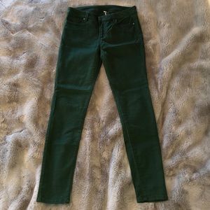 Lightly worn, forrest green skinny pants